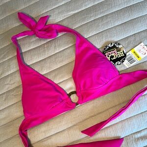 NEW, BECCA Fuchsia Bikini Top, size medium